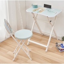 간이식탁 심플 꺾다 먹다 겹치다 작은테이블 학습서 단상 인 밥하우스 휴대함 사용 컴퓨터 책상 간편함 대략 4169479953, 그린 백합 처녀 1테이블 1의자