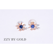 ZZY BY GOLD - 14k 탄생석 태양 귀걸이