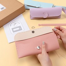 고급 가죽 필통 만들기 펜슬케이스 3종 / DIY 가죽공예, 핑크