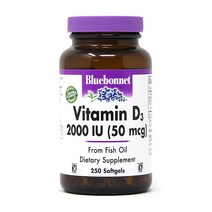 블루보넷 비타민 D3 2000IU 소프트젤 글루텐 프리, 250개입, 1개