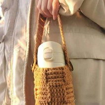 텀블러 가방 뜨기 보틀 커버 코바늘 diy 재료 패키지, 카키