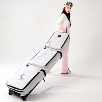 바퀴 휴대용 이동식 스노우 보드 가방 싱글 더블 스키, 회색 낚싯대 자동 주입 휠, 174x36cm