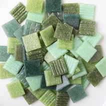 벽마감재 세라믹 유리 모자이크 타일 북유럽 포인트 셀프 석영 타일 DIY 재료 혼합 색상 2cm 0.78 인치 정사각형 0.4cm 0.15 두께 400g/14oz 약, green mixed, 400g-14oz