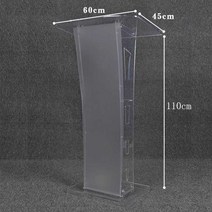투명연설대 발표 데스크 강의 교회 호텔, 60x45x110cm (조명 제외)