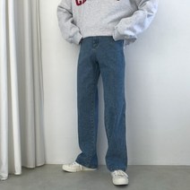 도코모드 / +5cm 기획 리얼 와이드 데님팬츠 (중청) (5006)