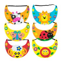 EVA 모자 썬캡 만들기 유아 어린이 유치원 재료 간편 스티커 양, 2개