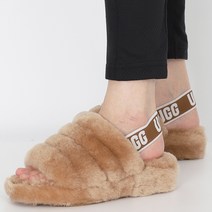 어그 UGG 여성 털슬리퍼 플러프 예 양털 슬라이드 브라운 털슬리퍼