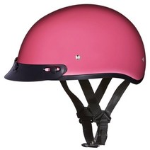 Daytona Helmets 하프 스컬 캡 오토바이 헬멧 DOT 승인 블랙 체리 L USA 미국, Hi-Gloss Pink, With Visor