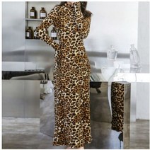 가을 여자 드레 슬림 호피무늬 롱 원피스