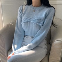 마쿠쿠 레이어드 민소매 볼레로 여성 긴팔 울 니트 투피스 세트