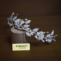 티아라 웨딩 촬영 헤어 헤어밴드 라인석 지르콘 루큐리 꽃 패션 로얄 신부 드레싱 왕관 액세서리 여성 쥬얼리