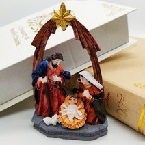 교회소품 장식품 동상 출생 장면 세트 크리스마스 아기 침대 인형 아기 예수 관리자 선물, 빨간색
