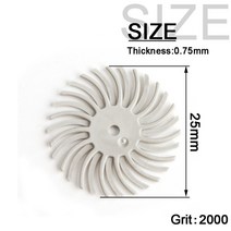 1 인치 방사형 디스크 키트 연마 브러쉬 1/8 3/2.35mm 샹크 세부 휠 Dremel 로타리 도구 액세서리, [02] 10Pcs, [07] Grit 2000, [02] With 3mm Shank