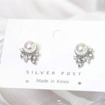 오노마 오노마 ONM 진주 큐빅 포인트 실버 92.5 은침 귀걸이 (9592853)