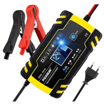 우스틴스 폭스수르 12V 24V 자동식별 자동차 배터리 충전기 배터리복원기 펄스 수리 충전기, 노란색, 2