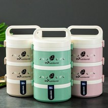 새로운 어 휴대용 열 점심 상자 음식에 대 한 crowavable Bento Leakproof Thermos 음식 컨테이너 도시락, Blue-2 layers