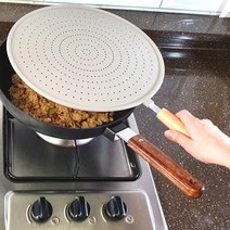 만능 실리콘 덮개 뚜껑 기름튐방지가드 후라이팬가드 가림막 아이디어상품 그레이 블랙28cm 32cm, 대(나무 손잡이)