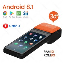 nfc단말기 새로운 4g 무선 와이파이 bt 핸드 헬드 pda 프린터 8.1 금전등록기, nfc 추가, 유럽