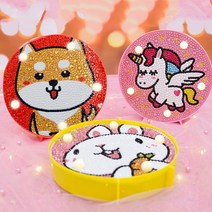 집에서하는취미 LED 보석십자수 전구조립형 비즈십자수 원형액자식 비즈공예 공방, LED보석십자수(13유니콘)