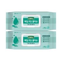 디펜드 매일쓰는 물티슈 캡형 70매, 2팩