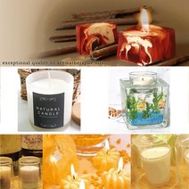 허브인 소이캔들 만들기 젤 캔들재료 DIY, 사각유리용기210ml, 1개