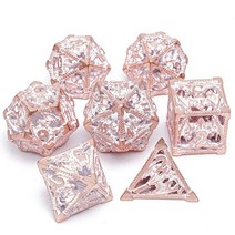 DND 금속 주사위 세트 다면체 던전 앤 드래곤 할로우 7피스 RPG MTG 테이블 보드 롤 플레이 게임에 적합 USA 미국, Crusoe Pearl Red Copper White
