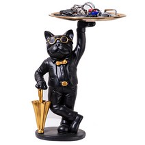 1상2템 인테리어 소품 불독 트레이, 블랙