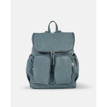 OiOi 시그니처 인조 가죽 기저귀 백팩 - 스톤 블루