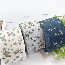 [원단쟁이] 4cm면바이어스]소소플라워 3종_9223 E49, 그레이