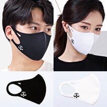 LXP579 구리나노섬유 반영구 항균 패션마스크 프린트 버전 3종 (베이직 라인), 앵커(닻) 문양 블랙, L (성인 여성&남성)