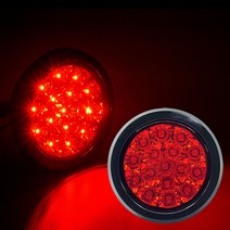 LED 램프 트레일러 덤프 테일램프 캠핑카 카라반 데루등 후미등 브레이크 전구, 24V 레드, 1개