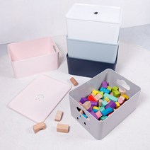 반함 구름비 바스켓 5호+뚜껑세트 수납정리 정리함 수납박스 세트, 슈가민트 5호세트