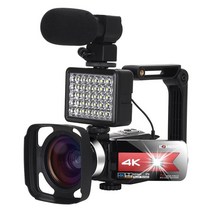 4K 비디오 카메라 디지털 캠코더 나이트 비전 56MP WiFi 내장 필 라이트 전문 캠코더 라이브 스트리밍 용, 중국, 64GB SD 카드, k1 레드 카메라 키트 1