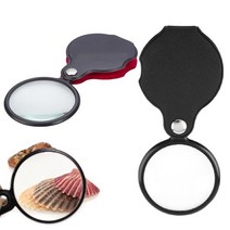 휴대용 핸드 헬드 돋보기 8X 가죽 루페 포켓 독서 Monocle 쥬얼리 선물 안경, 02 8X Random Color