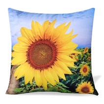 사랑예감 해바라기 옥스포드지 기분좋은 쿠션 (구름솜 포함)