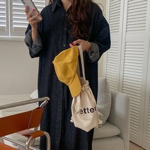 오버핏 데님 셔츠 롱 원피스 아우터 2color 임산부 프리사이즈