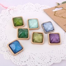 짱패브릭 21mm 젤리 사각 금속단추, 마린블루