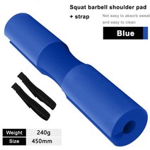 스쿼트 패드-Squats 쿠션 Lunges & Bar 용 폼 바벨 패드-Hip Thrusts 패딩-표준 올림픽 웨이트 바 패, 09 Blue And Straps