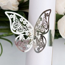 고리 타월 타올 고리핸드 종이방향제나비 종이 반지 DIY 냅킨 홀더 타월 버클 호텔 생일 웨딩 크리스마스, 05 Reflect silver