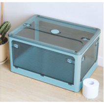 솔로스 대형/특대형 5방향 투명 오픈형 리빙 폴딩박스 감성 캠핑 정리 수납 네블라이저, 특대형(84L), 화이트