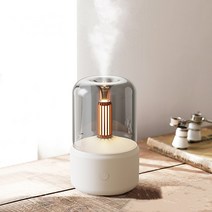 ANKRIC 가습기 USB 미니 가습기 크리에이티브 캔들 디퓨저 분위기 촛불 120ML, 아이보리색