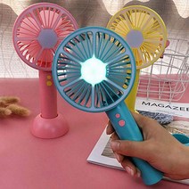 UOX877517휴대용선풍기 충전식 받침대포함 휴대용 미니선풍기, 아크LED선풍기 핑크