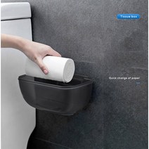 휴지걸이 화장실 뽑아쓰는휴지케이스 화장실휴지케이스 펀칭불필요 냅킨케이스 벽결이형 휴지케이스 욕실 방수 휴지 통, T06-업그레이드(마카롱 핑크)