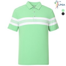 [LPGA골프웨어] 남P STRIPE 배색 포인트 반팔 티셔츠(L192TS11
