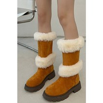 그녀의 신발 러블리 에코퍼 캐주얼 데일리 라운드 통굽 롱부츠(블