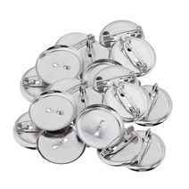 GHSHOP 20 조각 브로치 빈 옷 깃 핀 배지 자료 핀 백 단추 자료 23MM 금속, 설명, 실버 톤