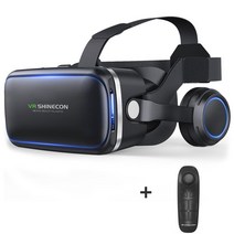 VR 체험 스마트 안경 신제품 Shinecon 60 가상 현실 3D IOS 안드로이드 전화용 리모컨이 있는 스테레오 헬멧 헤드셋, 2.with controller