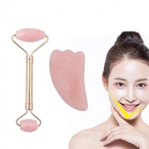 롤러 피부 마사지봉 안마기 원석 스톤 얼굴리프팅 장미석 기계 쿨링스틱 마사지 옥 페이스 괄사도구, 하트