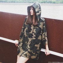 라오농 여성 빅사이즈 밀리터리 5부소매 후드 티셔츠 여름 박쥐 소매 루즈한 후드 미채 롱사이즈 티셔츠Lge668801