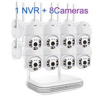 쇼뱅 야간 감시장비Techage-8CH 3MP PT 무선 보안 키트 방수 인간 감지 CCTV 비디오 기록 Wifi 보안 카메, 04 8CH and 8 Cameras_02 1t, 1개